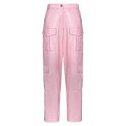 Pinko Cargo byxor med våt-effekt Pink, Dam