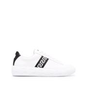 Versace Greca Low-Top Sneakers med Läder Greca Motiv White, Herr