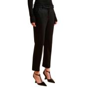 Liviana Conti Svarta Flanell Chino Byxor Black, Dam