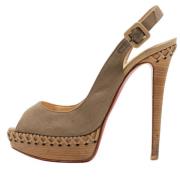 Christian Louboutin Pre-owned Pre-owned Canvas sandaler Brown, Dam