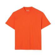 Sunnei Apelsin Bomull T-shirt med stryklogotyp Orange, Herr