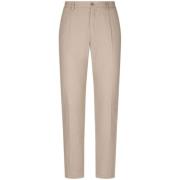 Dolce & Gabbana Skräddarsydda Cashmere Blandade Byxor Beige, Herr