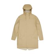 Rains Lång Jacka W3 Sand Beige, Dam