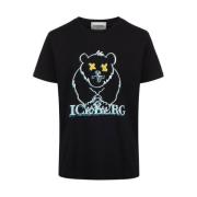 Iceberg T-shirt med tecknad grafik Black, Herr