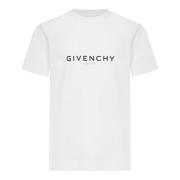 Givenchy Vita Ribbstickade T-shirts och Polos White, Herr