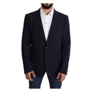 Dolce & Gabbana Elegant Ull Blazer för Män Black, Herr