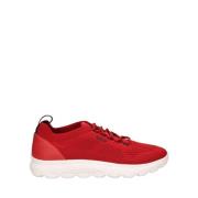 Geox Röda Aslappnade Textil Sneakers Red, Herr