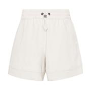 Brunello Cucinelli Shorts i stretchbomull med elastisk midja White, Da...