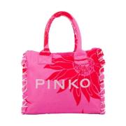 Pinko Strand Shopping Handväska Pink, Dam