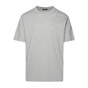 Balmain Grå Bomull T-Shirt med Logobroderi Gray, Herr