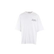 Alexander McQueen T-shirt i Bomull med Logotryck White, Herr