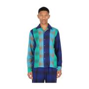 Noma t.d. Ombre Plaid Patchwork Skjorta Blue, Herr