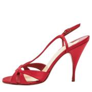 Christian Louboutin Pre-owned Pre-owned Satin sandaler Red, Dam