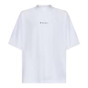 Marni Boxy-fit T-shirt i Ekologisk Bomull med Logotryck White, Herr