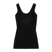 Lemaire Svart Ribbad Tank Top Black, Dam