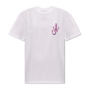 JW Anderson T-shirt med logotyp White, Dam