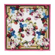 Dolce & Gabbana Multifärgad Blommig Sidenhalsduk Multicolor, Dam