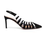 Aquazzura Svarta Transparenta Slingback Klackar Black, Dam