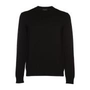 Roberto Collina Svarta Sweaters - Girocollo ML Black, Herr
