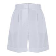 Kocca Trendiga högmidjade shorts med veck White, Dam