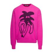Palm Angels Rosa Sweaters med Jimmy Intarsia Pink, Herr