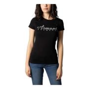 Armani Exchange Svart Tryckt Dam T-shirt Black, Dam