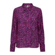 Jacqueline de Yong Leopardmönstrad Button-Up Skjorta Multicolor, Dam