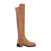 Stuart Weitzman Djärv Kristallfrans Boot Brown, Dam