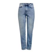 Only Blå Jeans med Dragkedja och Fickor Blue, Dam