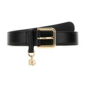 Dolce & Gabbana Svart läderbälte - Höjd: 3 cm Black, Dam