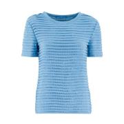 Ermanno Scervino Kristallprydd Stickad T-shirt Blue, Dam