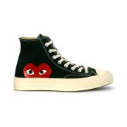 Comme des Garçons Play Stora hjärta höga sneakers Black, Herr