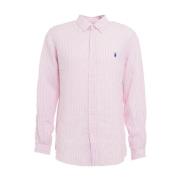 Polo Ralph Lauren Linneskjorta med logobroderi Pink, Herr