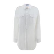 Prada Vit Bomullsskjorta med Långa ärmar White, Dam