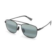 Maui Jim Piwai AF 645-02 Matte Black W/Grey Sunglasses Black, Unisex