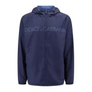 Dolce & Gabbana Blå Huva Jacka med Dragkedja Blue, Herr
