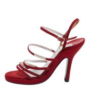 Dolce & Gabbana Pre-owned Pre-owned Tyg sandaler Red, Dam
