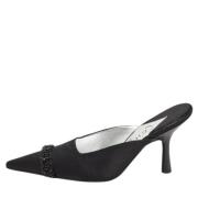 Chanel Vintage Pre-owned Satin mules Black, Dam