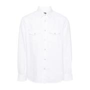 Tom Ford Denimskjorta i Bomullstwill White, Herr
