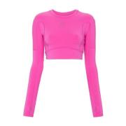 Adidas by Stella McCartney Fuchsia Rosa Modal Blandning Top Pink, Dam