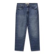 MOS Mosh Trendiga Boyfriend Jeans med Klassiska Fickor Blue, Dam
