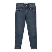 MOS Mosh Blå Jeans med Broderade Paillettdetaljer Blue, Dam