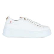 Gio+ Pia164A Läder Sneakers med Strass White, Dam