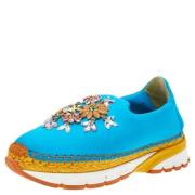 Dolce & Gabbana Pre-owned Pre-owned Tyg sneakers Blue, Dam