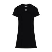 Palm Angels Svart Klänning med Broderad Logotyp Black, Dam