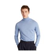 L'Exception Paris Ljusblå Merinoull Turtleneck Sweater Blue, Herr