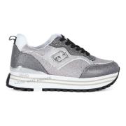 Liu Jo Glitter Sneakers Maxi Wonder 73 Gray, Dam