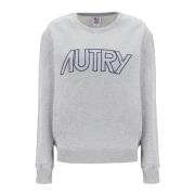 Autry Sweatshirt med broderad logotyp Gray, Dam