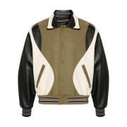Andersson Bell Olive `Robyn` Varsity Jacket Green, Herr