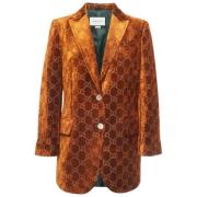Gucci Vintage Pre-owned Sammet ytterklder Brown, Dam